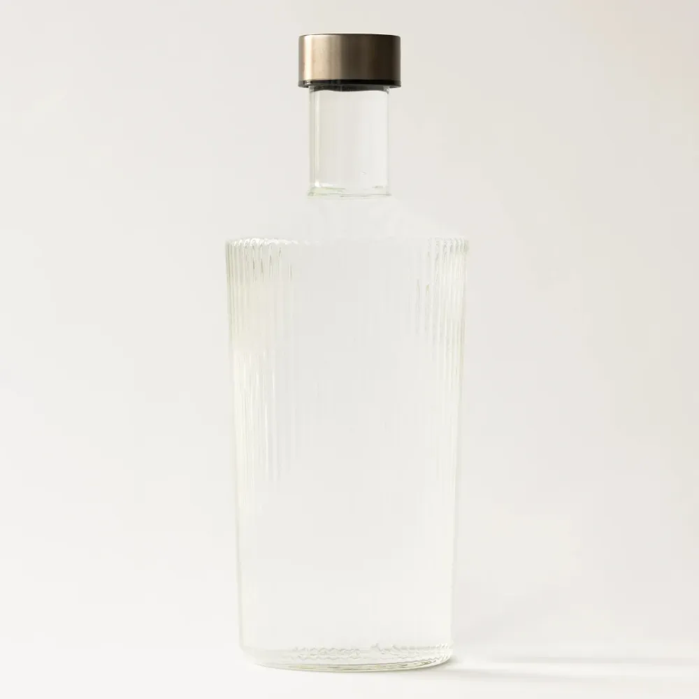 Flaske med låg Mundblæst White