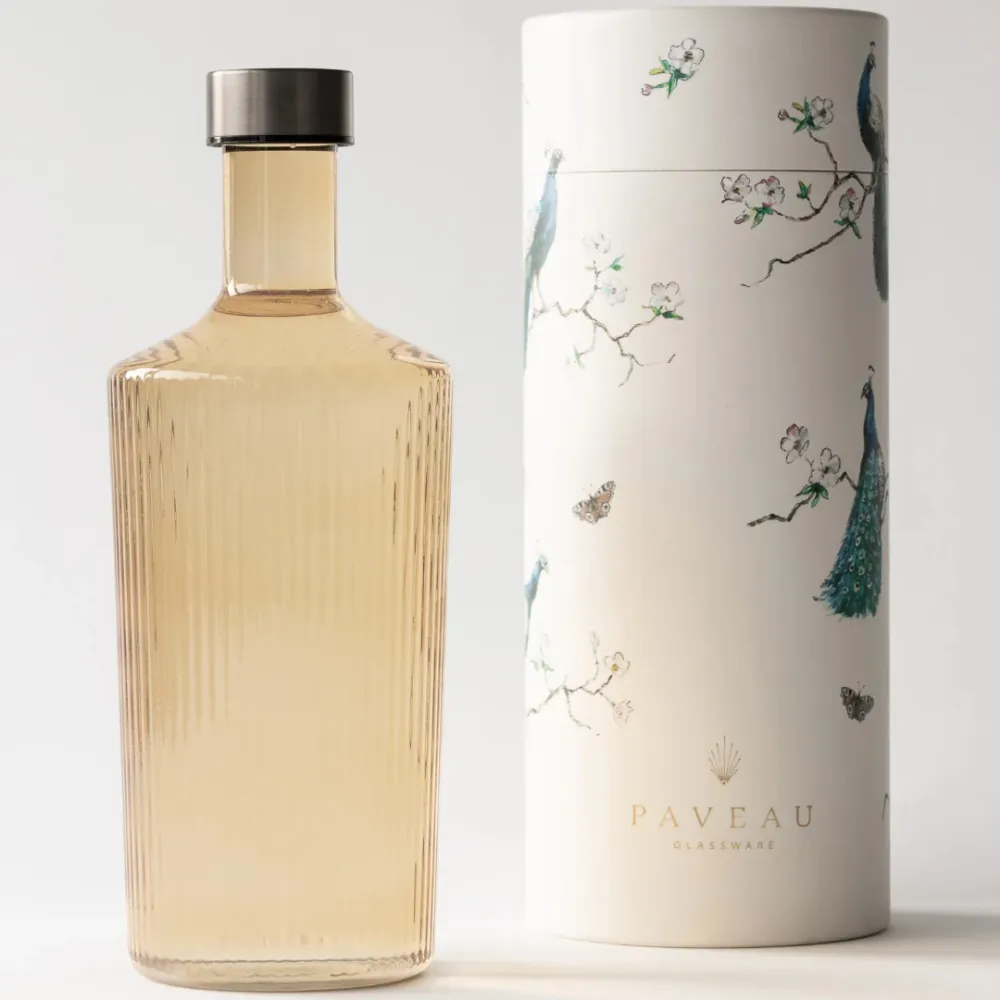 Flaske med låg Mundblæst White