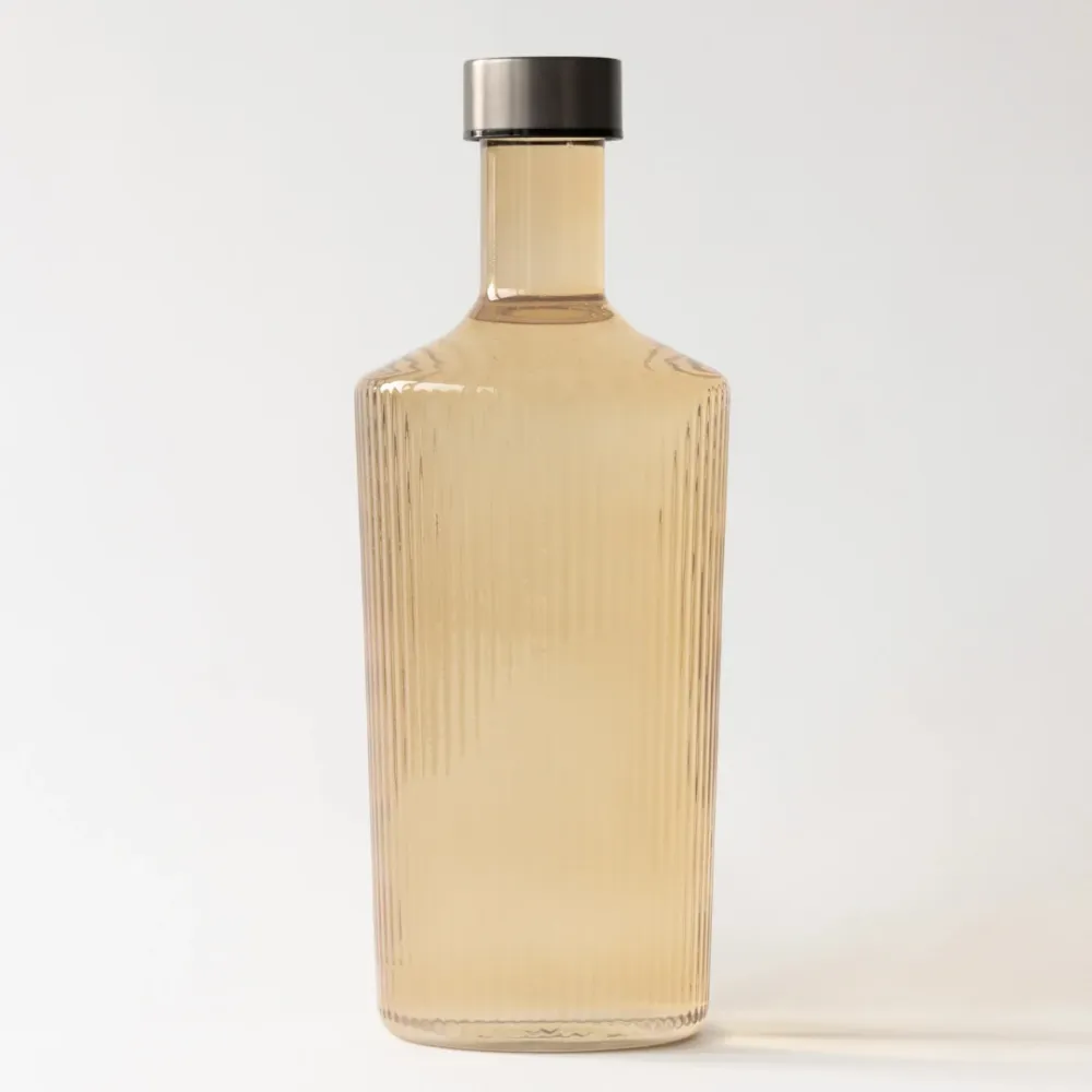 Flaske med låg Mundblæst White