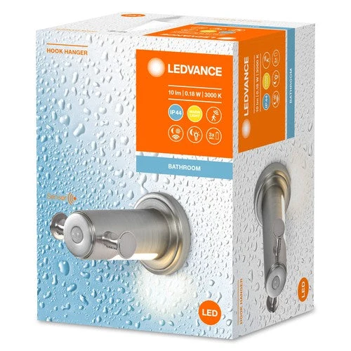 LEDVANCE Bathroom Hook Hanger 10lm 0,18W/830 84mm børstet nikkel