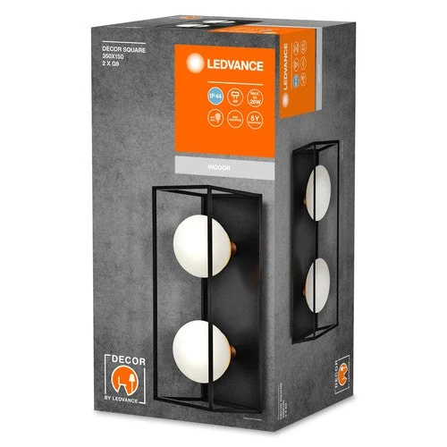 LEDVANCE DECOR Square 2XG9 IP44 350mm sort
