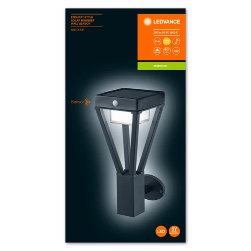 LEDVANCE ENDURA Style Bouquet Wall Sensor 550lm 6W/830 365mm sort