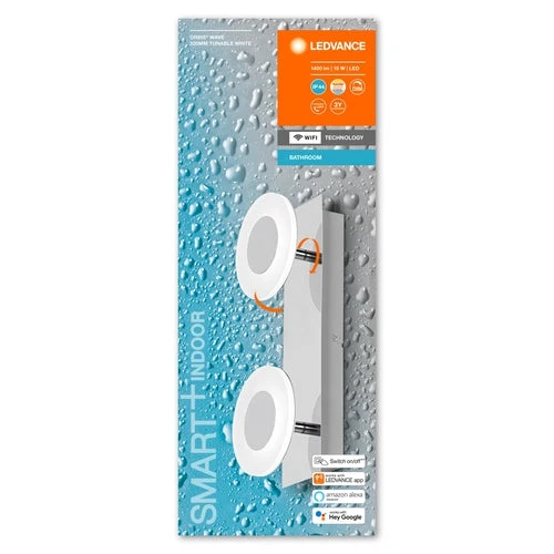 LEDVANCE SMART+ Wall Orbis Wave 1400lm 15W/830-865 320mm krom IP44 WiFi