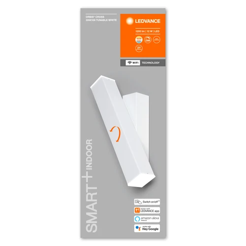 LEDVANCE WiFi SMART+ ORBIS CROSS LED-væglampe 30,9x10,6 cm Tunable White 12W / 2700-6500K hvid