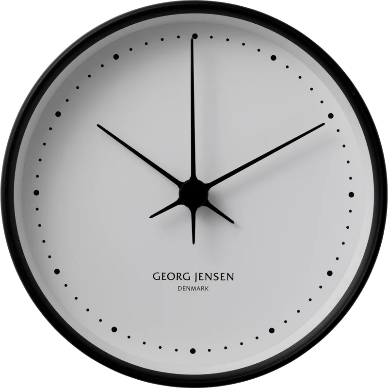 Georg Jensen - Henning Koppel - Vægur - Ø22 cm - Sort Rustfri/hvid skive