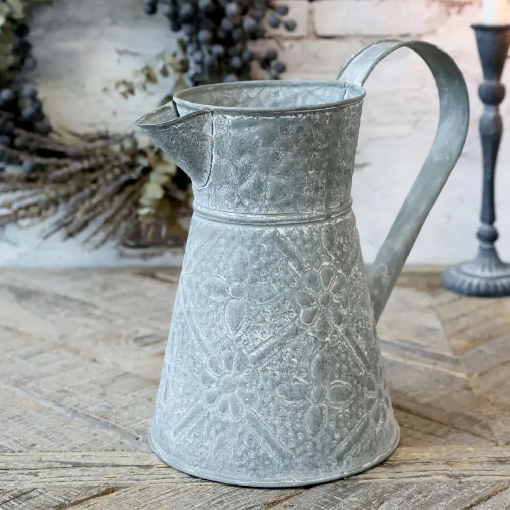 Chic Antique - Kande med Mønster - Zink, H23,5/L23/B15,5 cm