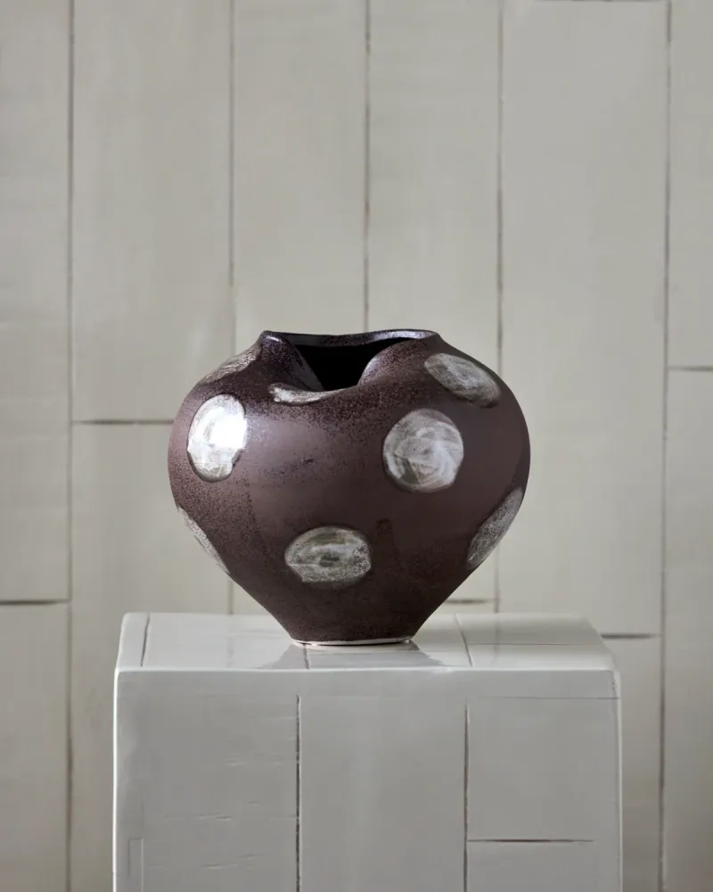 Vase, HDExpo, Brun;Råhvid