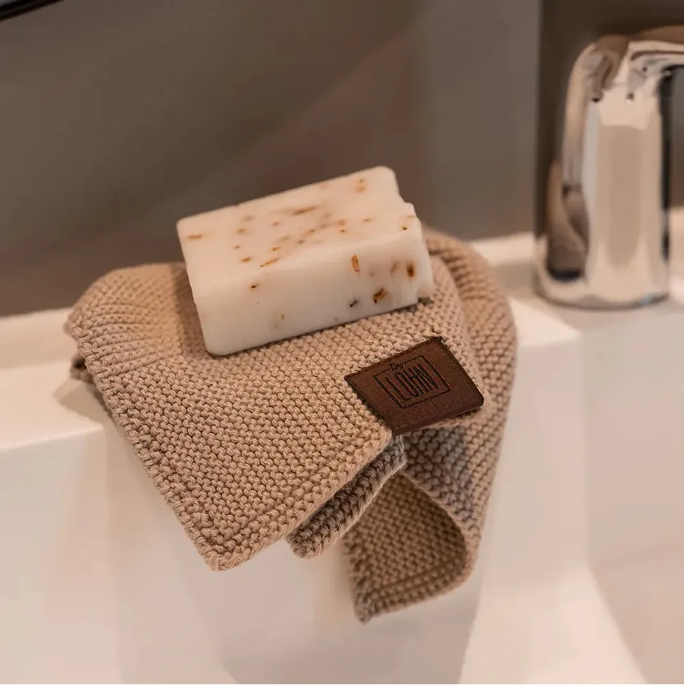 Strikket Klud - Øko GOTS Bomuld - Khaki