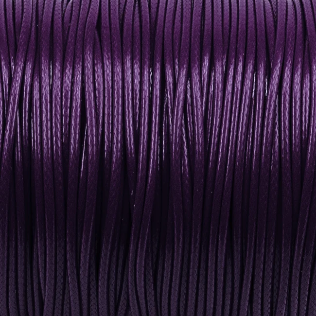 Vokset polyestersnor, blomme, 1,5 mm, 5 m
