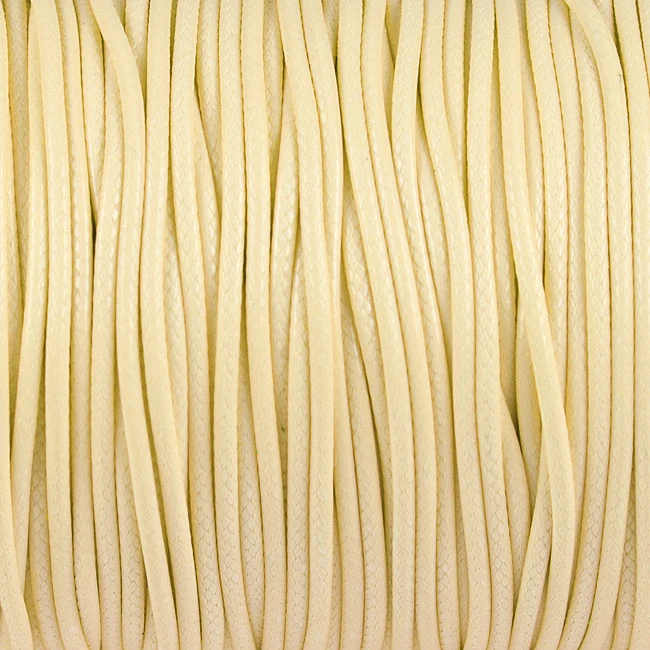 Vokset polyestersnor, creme, 1,5 mm, 5 m