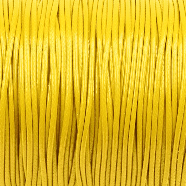 Vokset polyestersnor, gul, 1,5 mm, 5 m