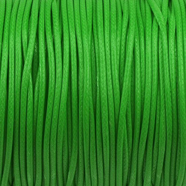 Vokset polyestersnor, lysegrøn, 1,5 mm, 5 m