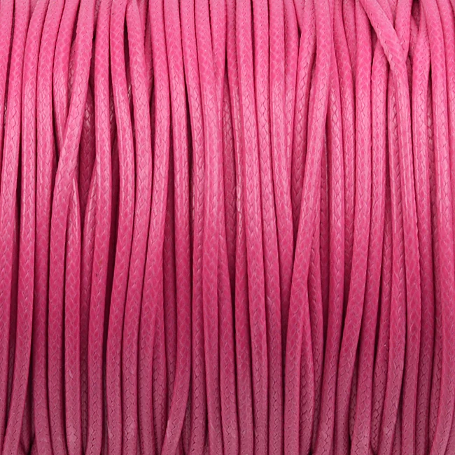Vokset polyestersnor, mørkrosa, 1,5 mm, 5 m