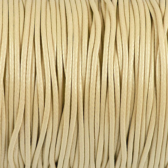 Vokset polyestersnor, naturlig, 1,5 mm, 5 m