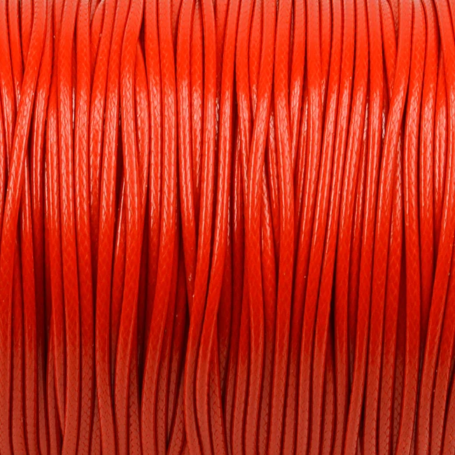 Vokset polyestersnor, valmuerød, 1,5 mm, 5 m