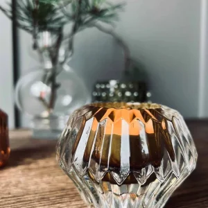 Lysestage - Vendbar amber glas
