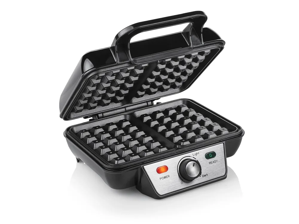Tristar WF-2195 vaffeljern 2 vaffel/vafler 1000 W Ebony, Rustfrit stål