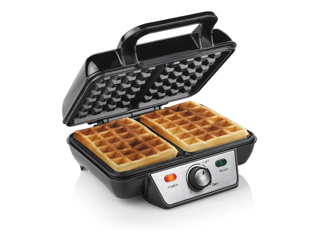 Tristar WF-2195 vaffeljern 2 vaffel/vafler 1000 W Ebony, Rustfrit stål