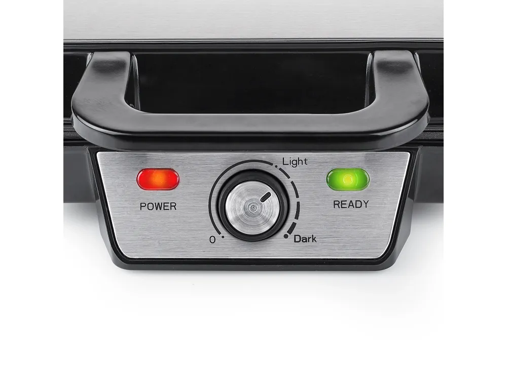 Tristar WF-2195 vaffeljern 2 vaffel/vafler 1000 W Ebony, Rustfrit stål