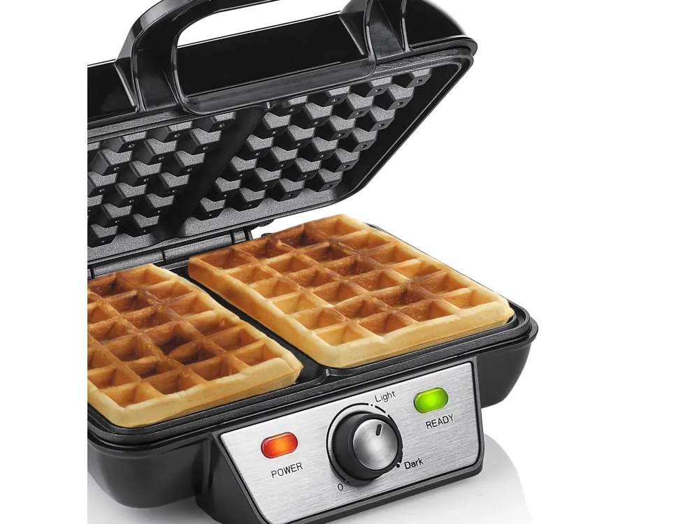 Tristar WF-2195 vaffeljern 2 vaffel/vafler 1000 W Ebony, Rustfrit stål