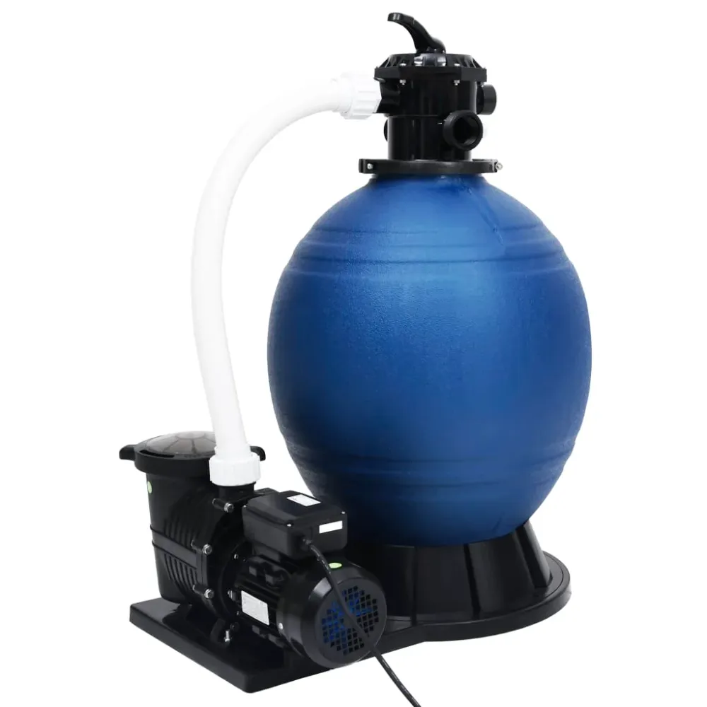 Sandfilter Med 7-Vejs Ventil & 1000 W Pumpe Blå Og Midnight