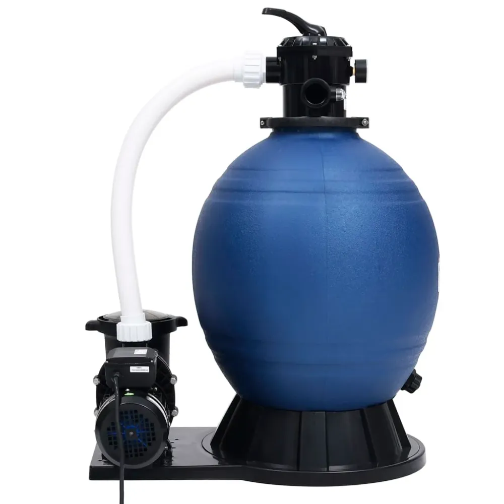 Sandfilter Med 7-Vejs Ventil & 1000 W Pumpe Blå Og Midnight