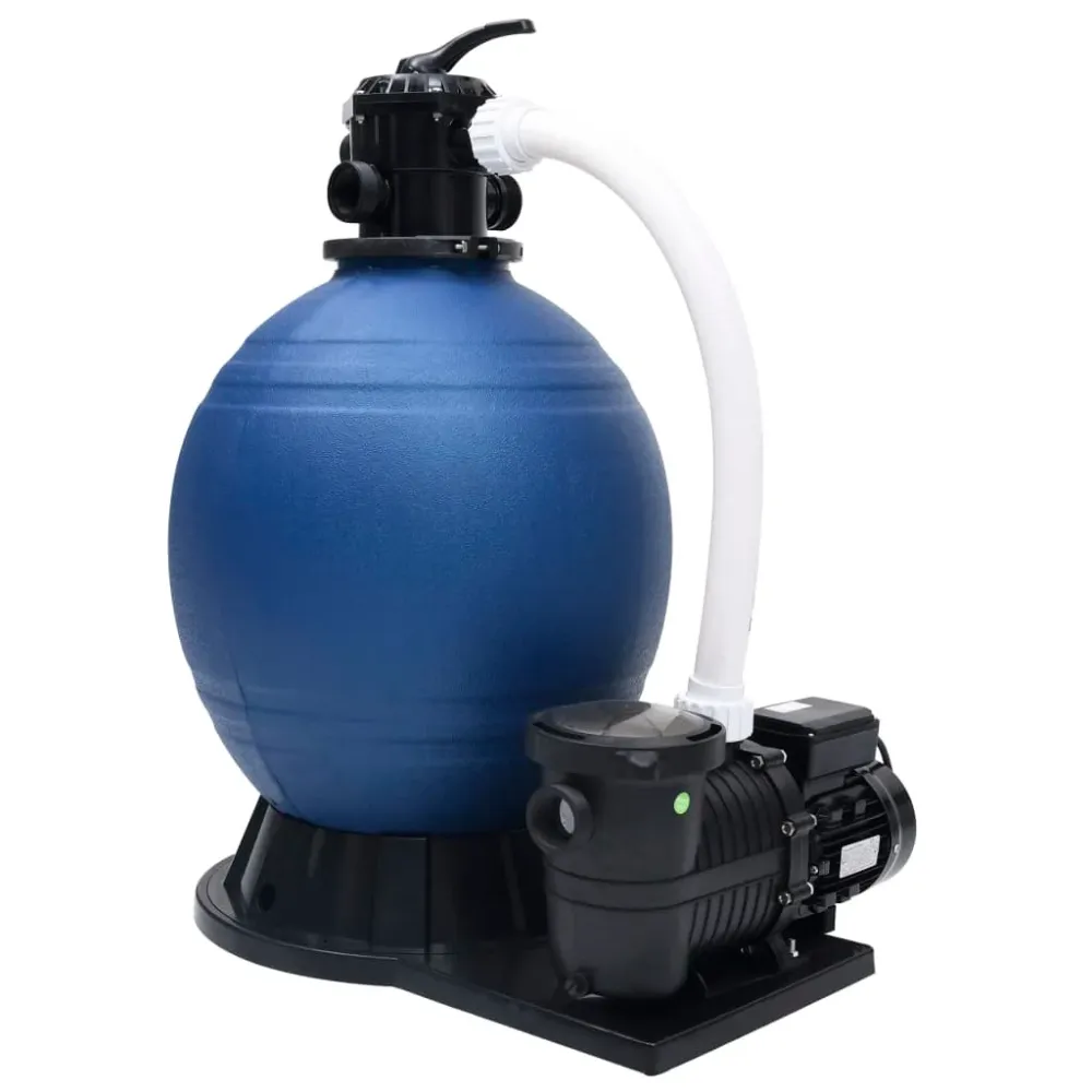 Sandfilter Med 7-Vejs Ventil & 1000 W Pumpe Blå Og Midnight