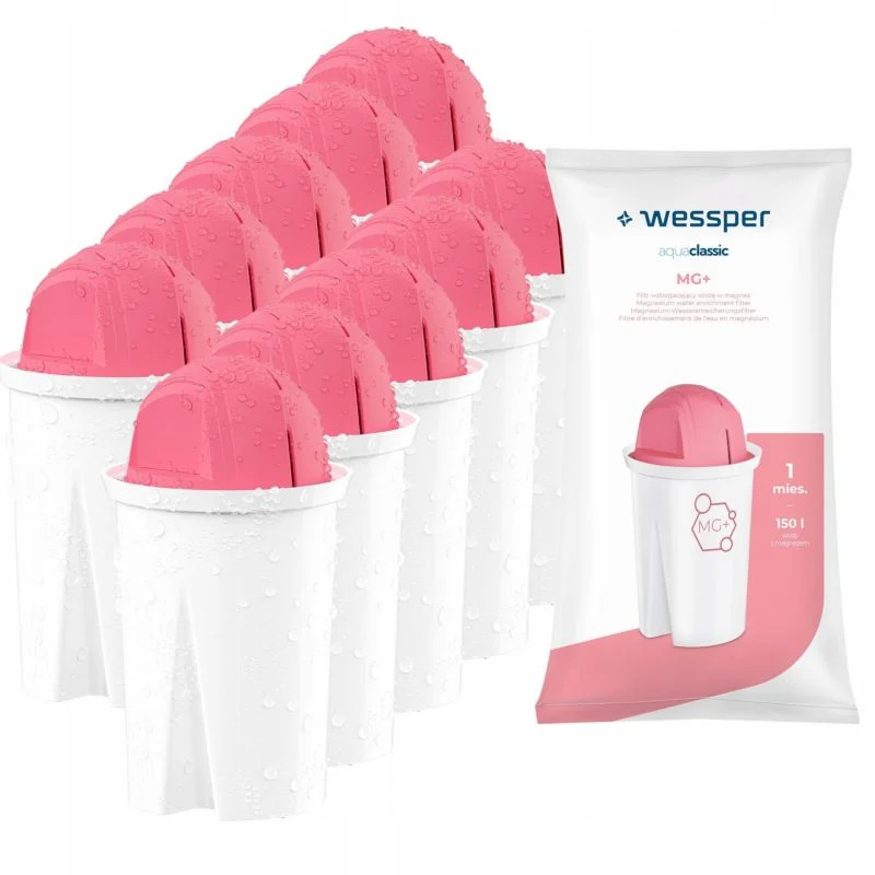 Wessper MG+ vandfilter med mg alloy til Crystal Dafi filterkande, 12 stk