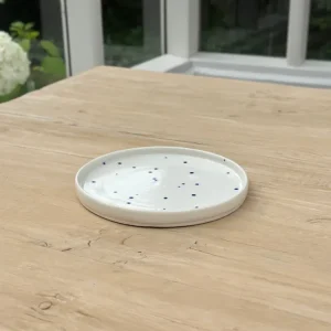 Ann-Louise Roman tallerken/fad - små blå prikker 21 cm