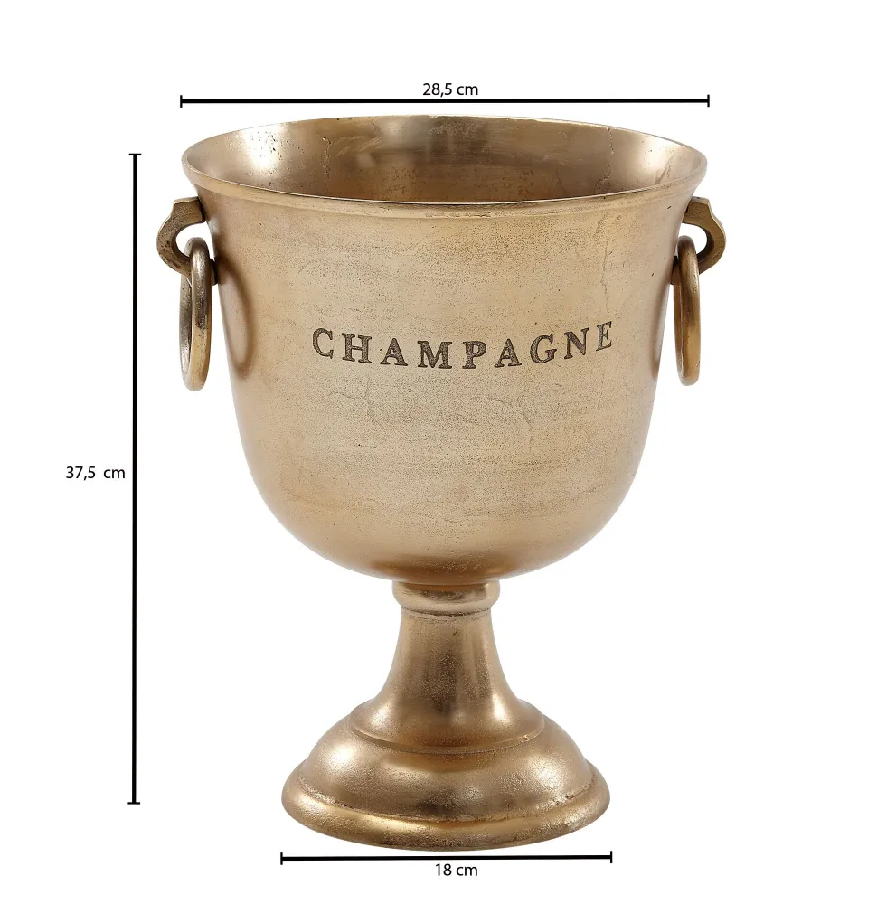 Bespoke champagnekøler, 28x37x28 cm, aluminium, guldfarvet