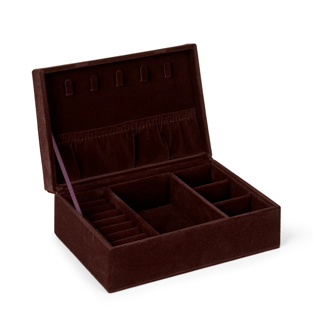 Day velour smykkeskrin medium - winetasing | Lead-Free Crystal |