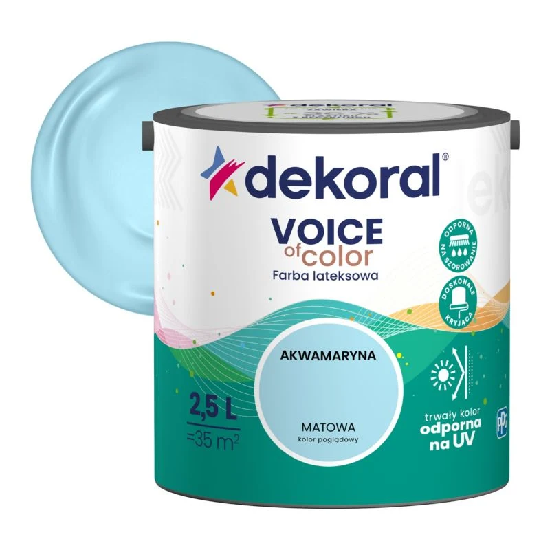 Dekoral Voice Color farve i akvamarin, 2,5 l