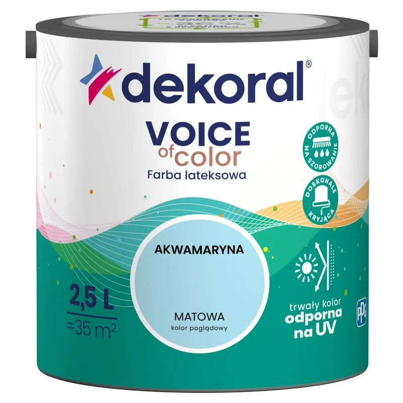 Dekoral Voice Color farve i akvamarin, 2,5 l