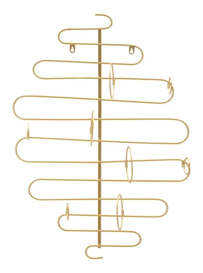 Glam vinreol i guldfarve, alloy – 53x13x72 cm
