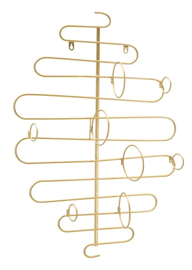 Glam vinreol i guldfarve, alloy – 53x13x72 cm