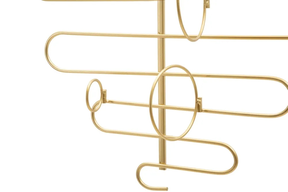 Glam vinreol i guldfarve, alloy – 53x13x72 cm