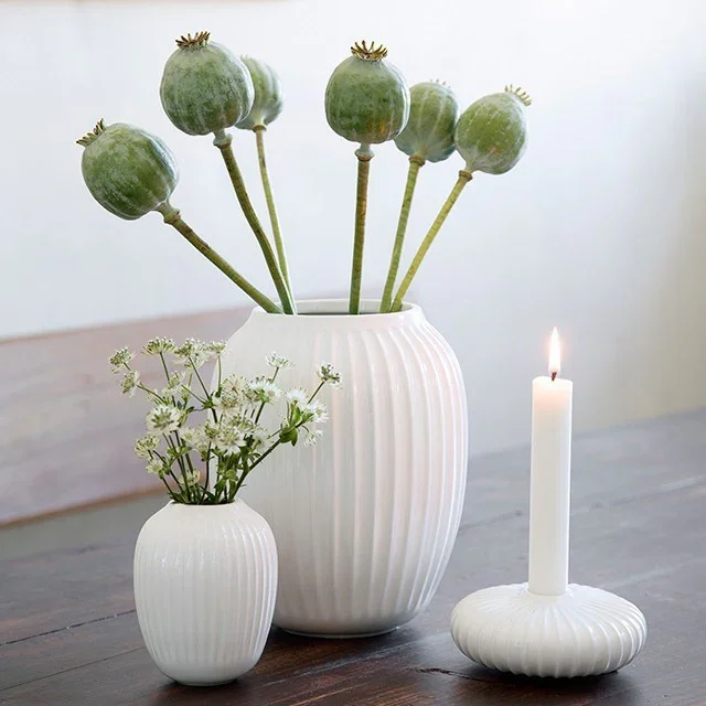 HAMMERSHØI VASE 20 CM IVORY
