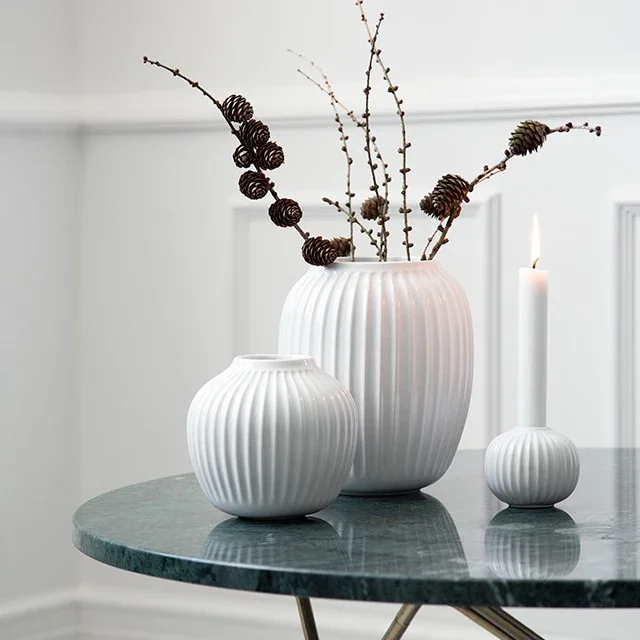 HAMMERSHØI VASE 20 CM IVORY