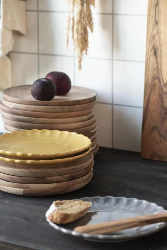 Justerbar Køkkenservice Mynte Mustard Tallerken