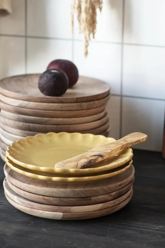 Justerbar Køkkenservice Mynte Mustard Tallerken