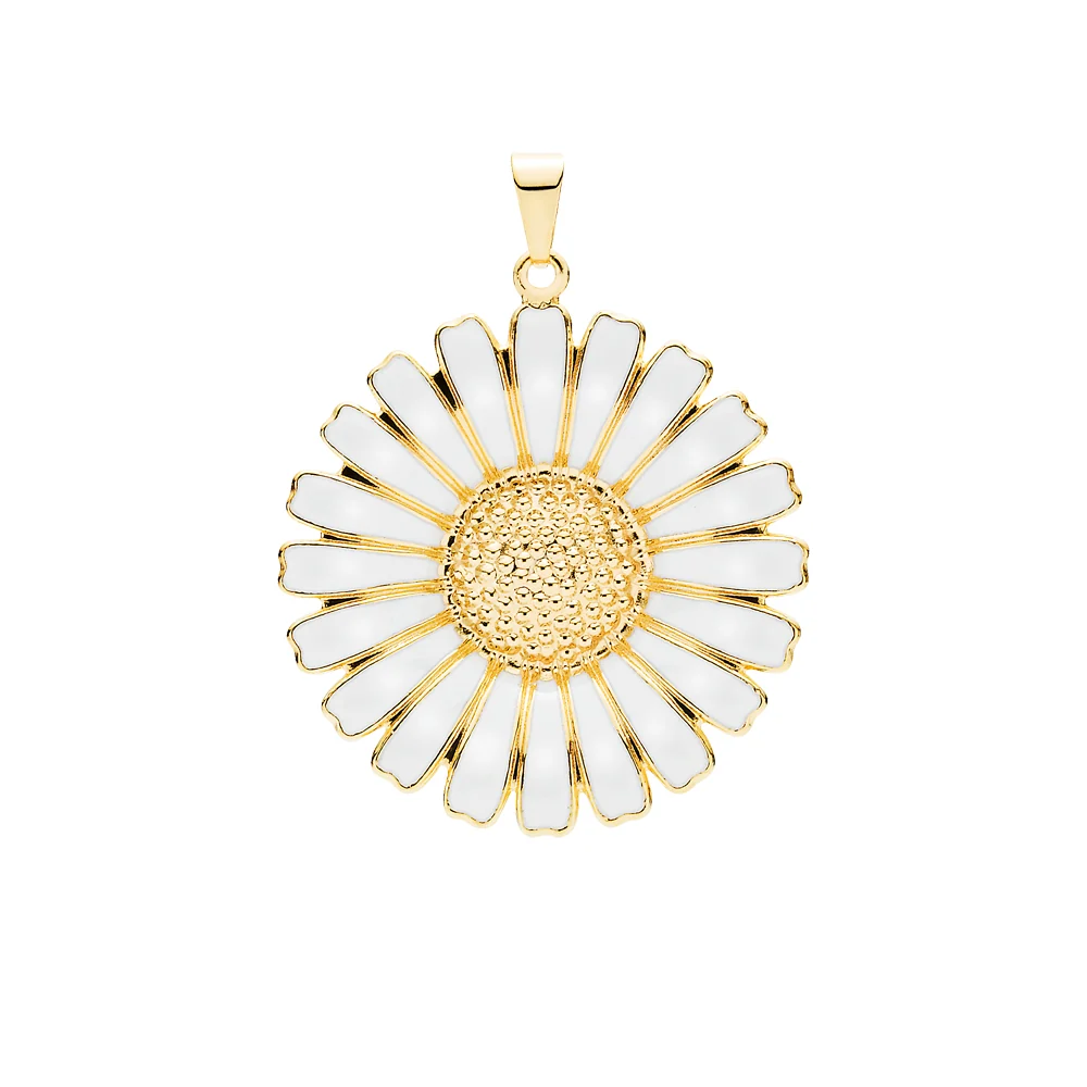Marguerit vedh. 36 mm 24 kt. FG ivory Emalje (925)