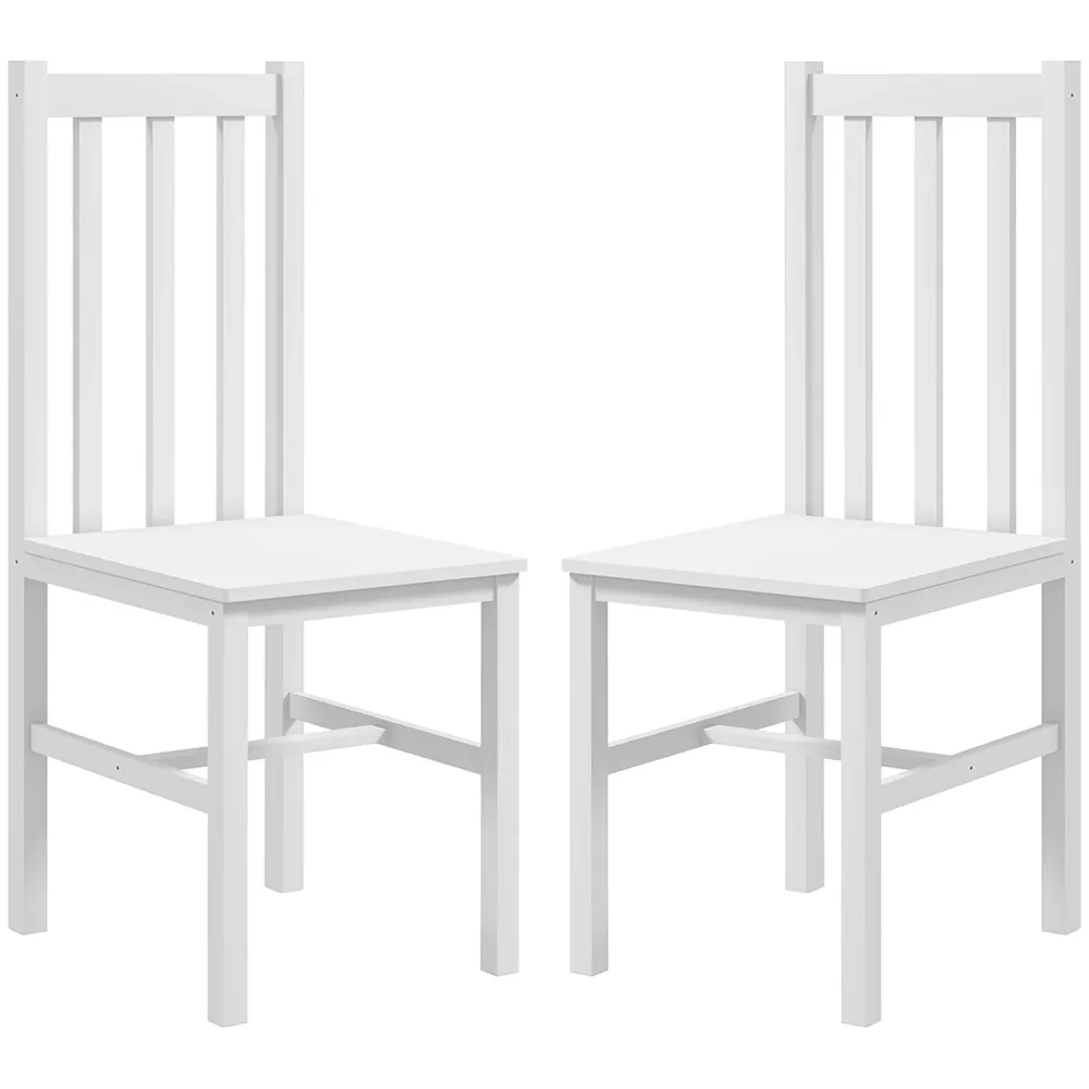 Sæt med 2 køkken-spisestole, massivt træ, moderne design, 38,5 cm x 47,5 cm x 99 cm, alabast