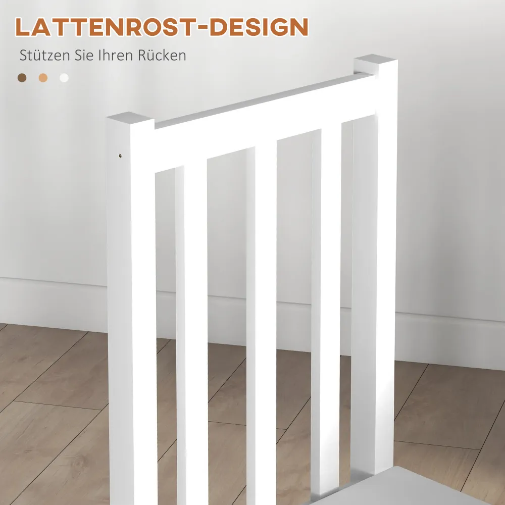 Sæt med 2 køkken-spisestole, massivt træ, moderne design, 38,5 cm x 47,5 cm x 99 cm, alabast