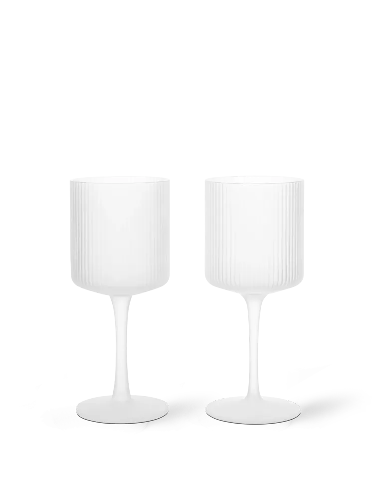 Ripple White Wine Glasses - Set 2 - Soft finish