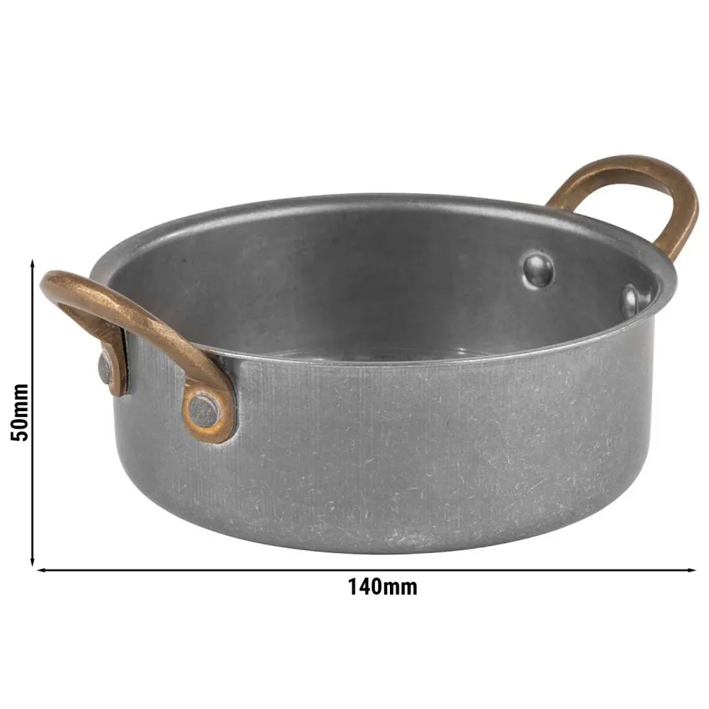(6 stk.) Serveringskrukke - VINTARA - rustfrit metal - 0,55 Liter - Ø 140mm