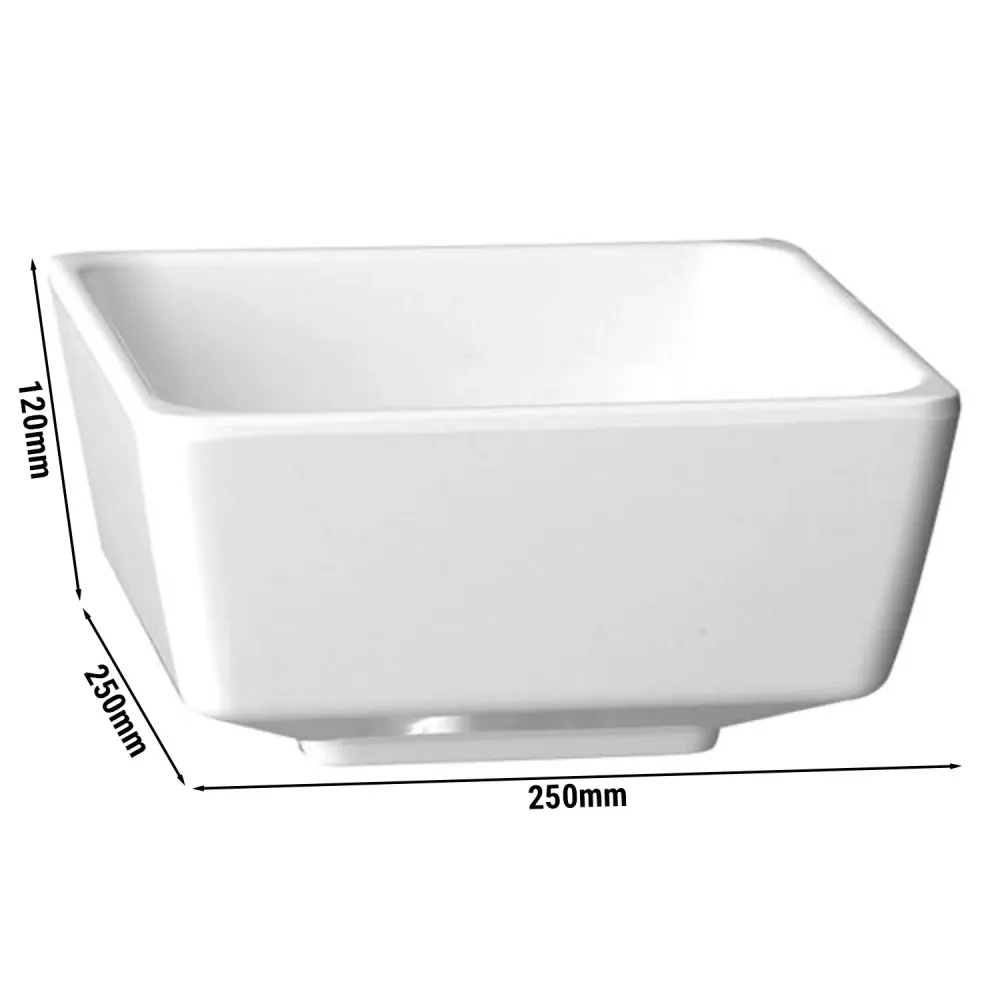(6 stk.) Skål - FLOAT - melamin - 4,7 Liter - firkantet - pearl