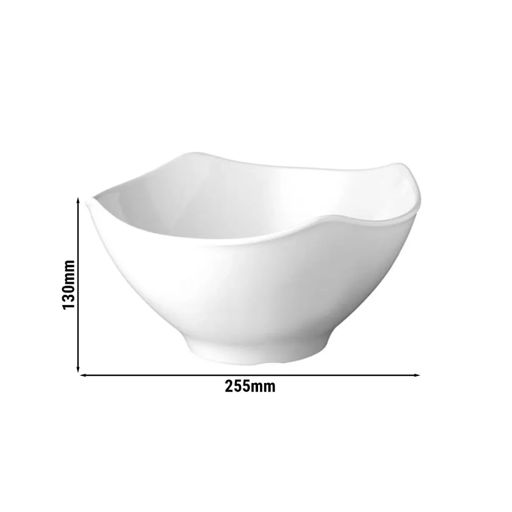 (6 stk.) Skål - GLOBAL BUFFET - Melamin - 3 Liter - 255x255mm - Kridt