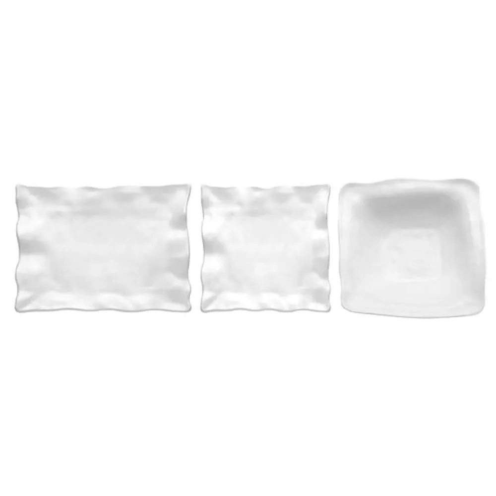 (6 stk.) Skål - GLOBAL BUFFET - Melamin - 3 Liter - 255x255mm - Kridt