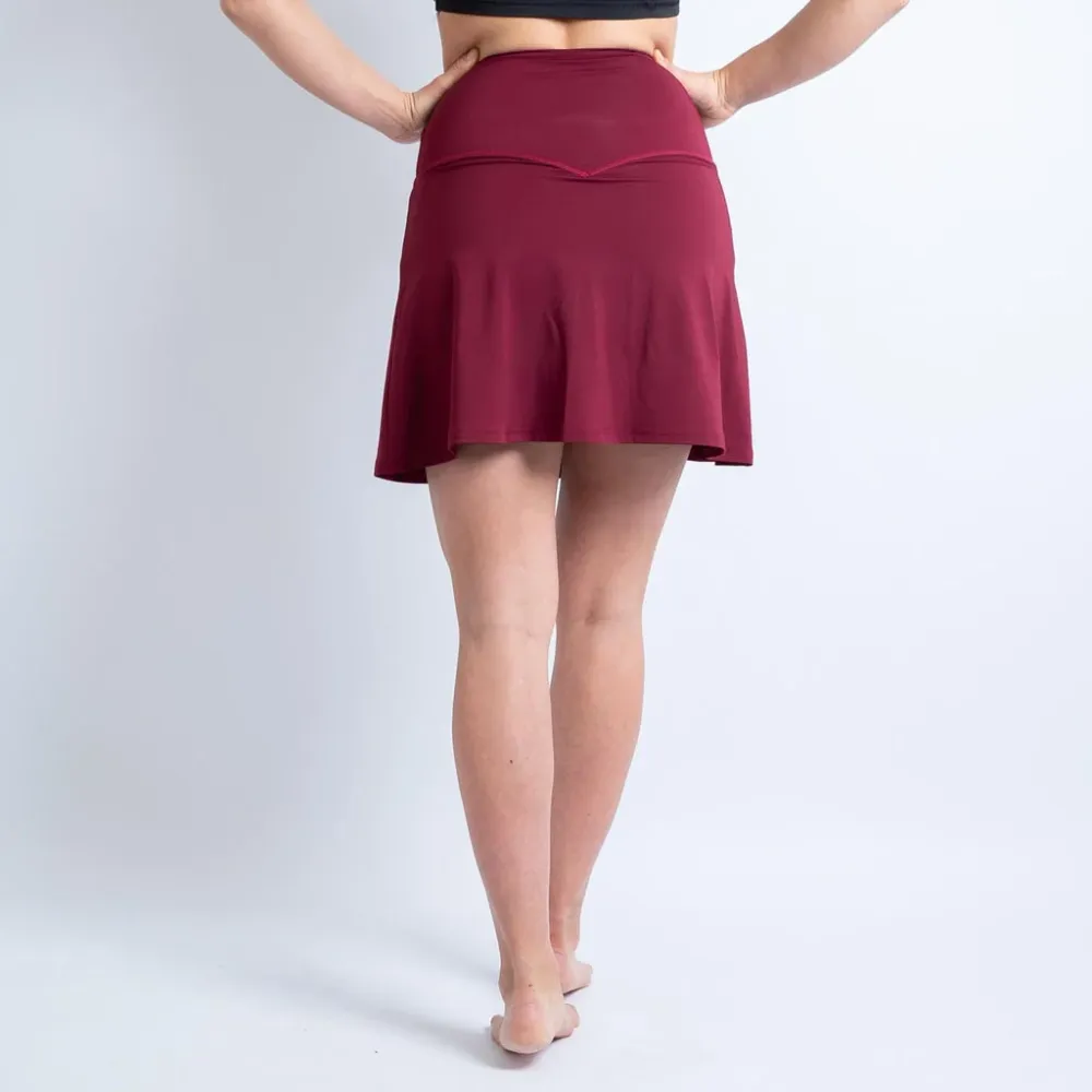 Vacuum Seal Wine Running Skirt - BARA Xs