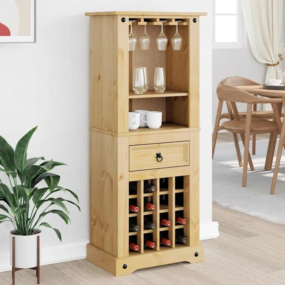 Vinreol Corona 56X35X134,5 Cm Massivt Fyrretræ